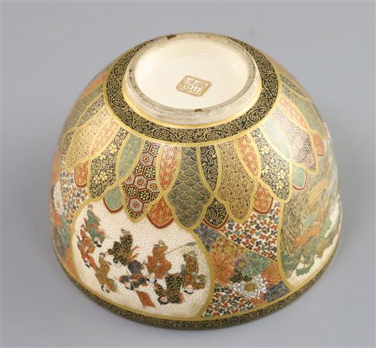 A Japanese Satsuma pottery bowl, Meiji period, D. 9.8cm